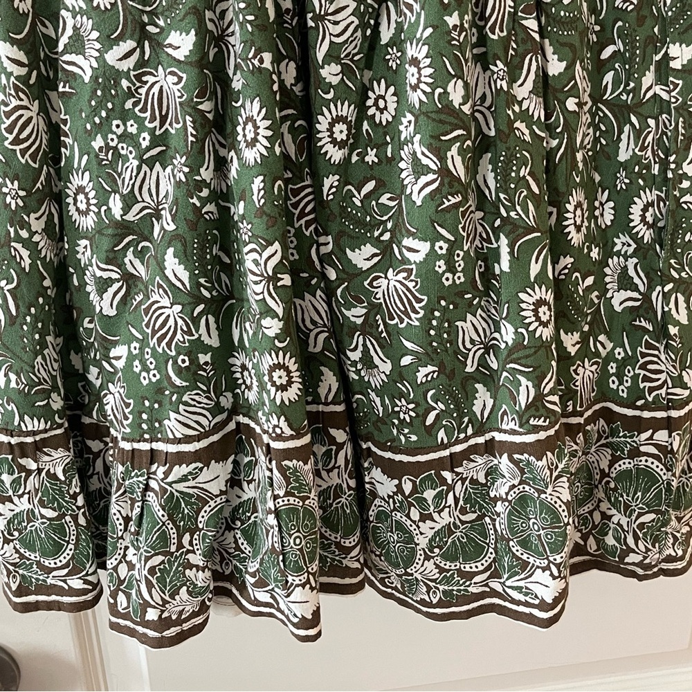 Sincerely Jules Olive Green Floral Dress Adjustable Straps, Lined Size Jrs. XL - Picture 4 of 16